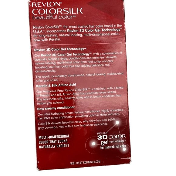 Revlon ColorSilk Beautiful Color Permanent Hair Dye Shade 42 Medium Amber - Picture 2 of 2